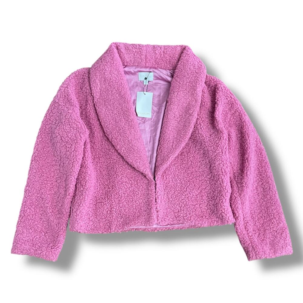 Sugarlips Pink Teddy Cropped Jacket NWT Sherpa Coat Small